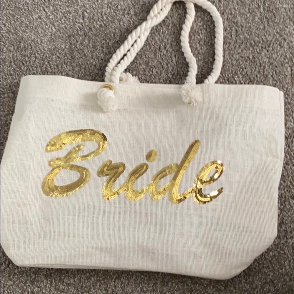 Cute bride beach bag